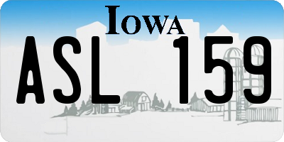 IA license plate ASL159