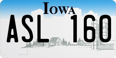 IA license plate ASL160