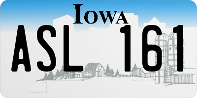 IA license plate ASL161
