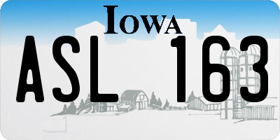 IA license plate ASL163