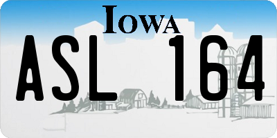 IA license plate ASL164