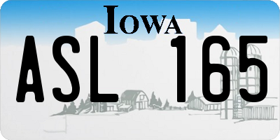 IA license plate ASL165