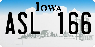 IA license plate ASL166
