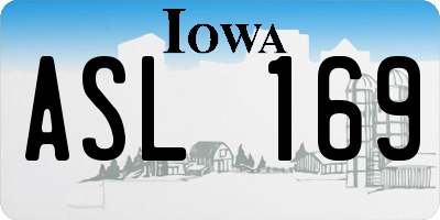 IA license plate ASL169