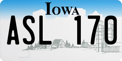 IA license plate ASL170