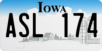IA license plate ASL174
