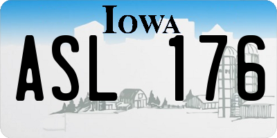 IA license plate ASL176