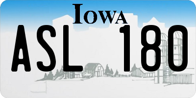 IA license plate ASL180