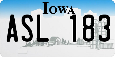 IA license plate ASL183