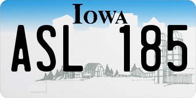 IA license plate ASL185