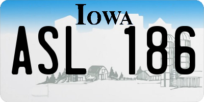 IA license plate ASL186