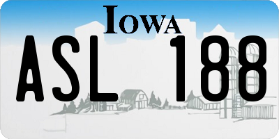 IA license plate ASL188