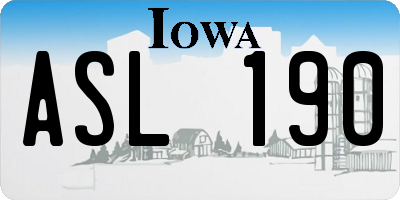 IA license plate ASL190