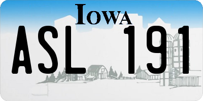 IA license plate ASL191