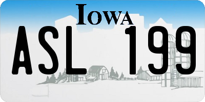 IA license plate ASL199