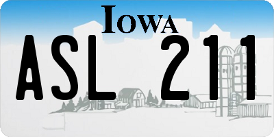 IA license plate ASL211