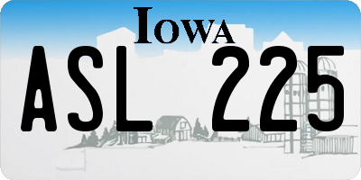 IA license plate ASL225