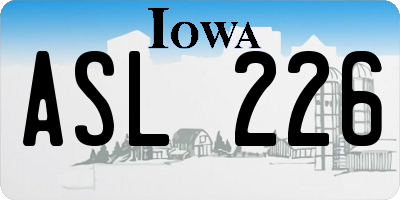 IA license plate ASL226