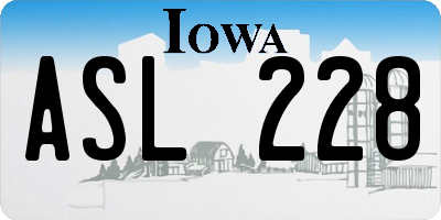 IA license plate ASL228