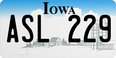 IA license plate ASL229