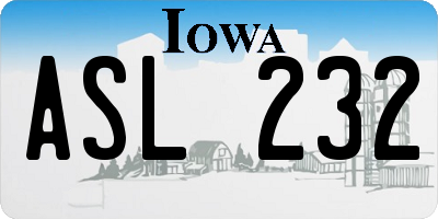 IA license plate ASL232