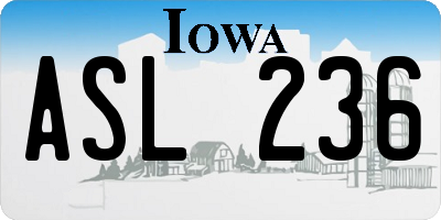 IA license plate ASL236