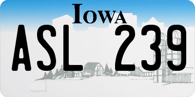 IA license plate ASL239