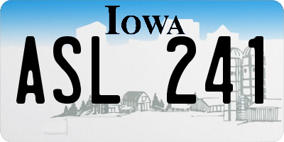 IA license plate ASL241