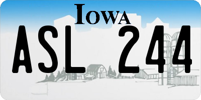 IA license plate ASL244