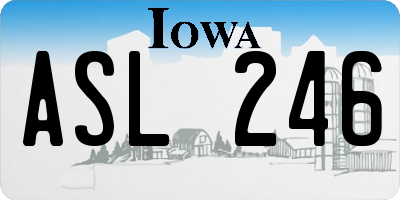 IA license plate ASL246