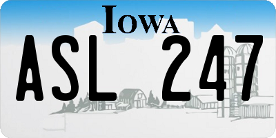 IA license plate ASL247