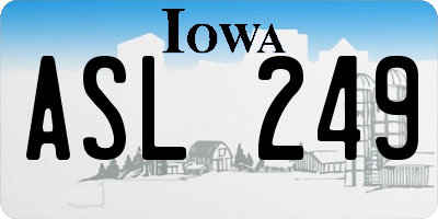 IA license plate ASL249