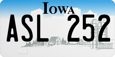 IA license plate ASL252