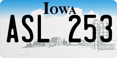 IA license plate ASL253