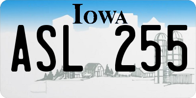 IA license plate ASL255