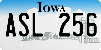 IA license plate ASL256