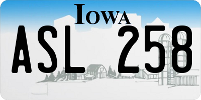 IA license plate ASL258