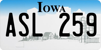 IA license plate ASL259