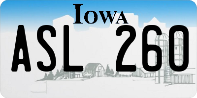 IA license plate ASL260