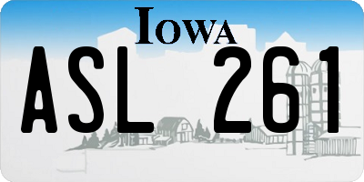 IA license plate ASL261