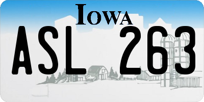 IA license plate ASL263