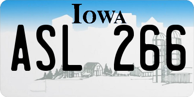 IA license plate ASL266