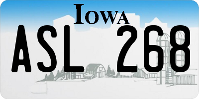 IA license plate ASL268