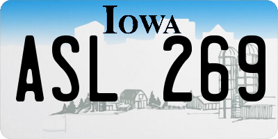 IA license plate ASL269