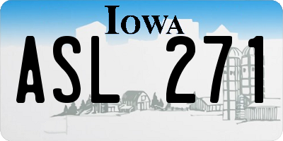 IA license plate ASL271