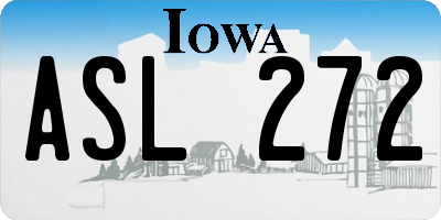 IA license plate ASL272
