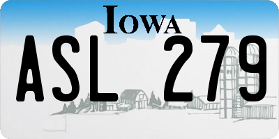 IA license plate ASL279