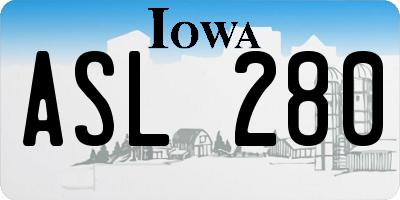 IA license plate ASL280