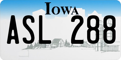 IA license plate ASL288