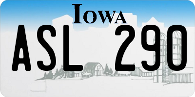 IA license plate ASL290